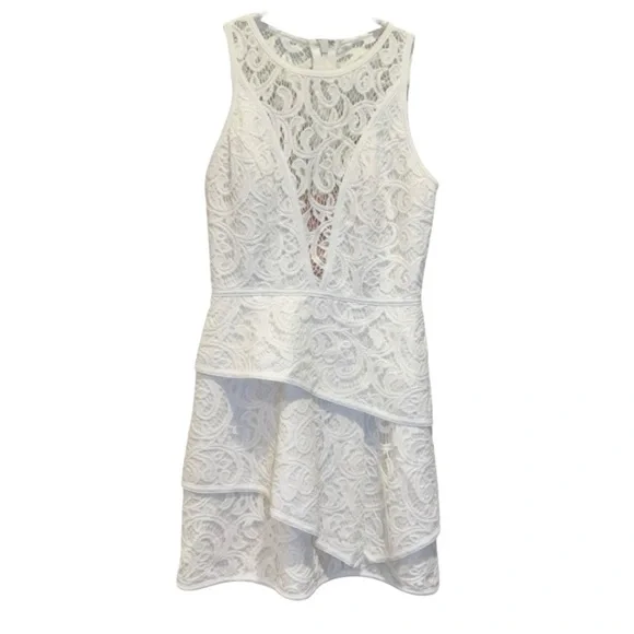 red lace bodysuit dress Red lace high neck bodysuit XXS main image 0